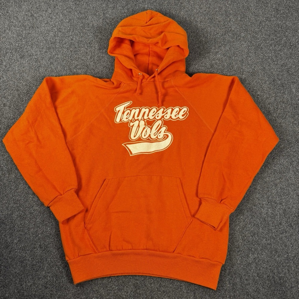 VTG 1980s University of Tennessee Vols Hoodie Spell Out Sweatshirt S/M USA
